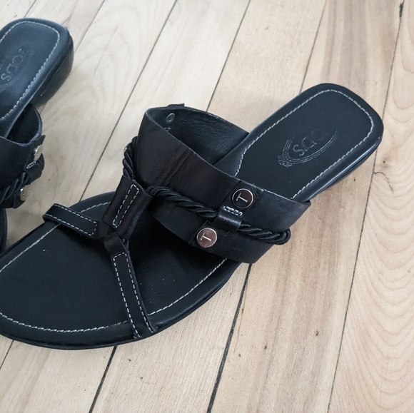 Tod's Black Leather Sandals - Picture 3 of 7